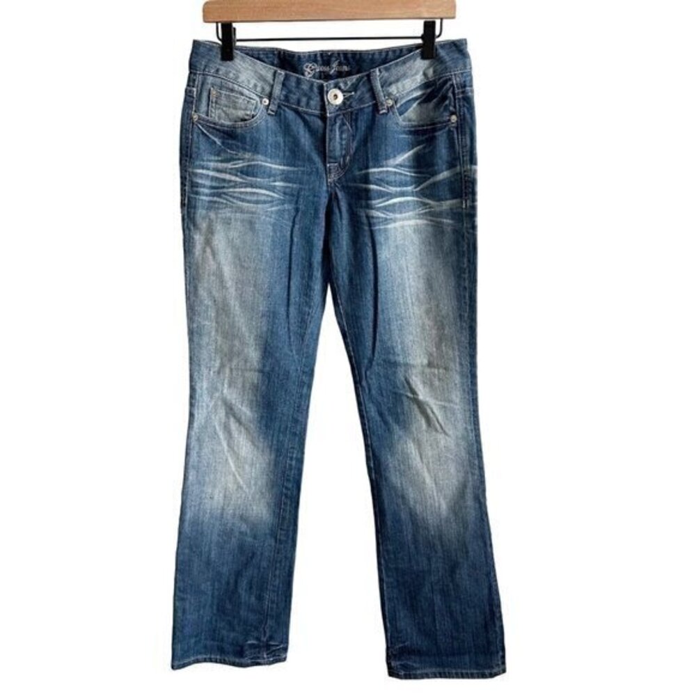 Guess Distressed Rhinestone Low Rise Jeans Blue Size 29